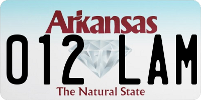 AR license plate 012LAM