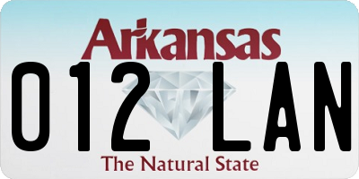 AR license plate 012LAN