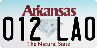 AR license plate 012LAO