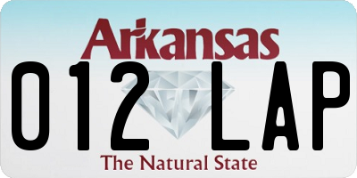 AR license plate 012LAP
