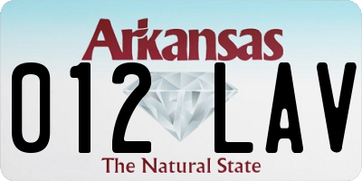 AR license plate 012LAV