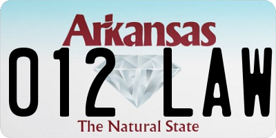 AR license plate 012LAW