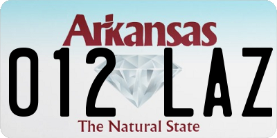 AR license plate 012LAZ