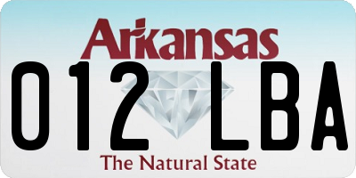 AR license plate 012LBA