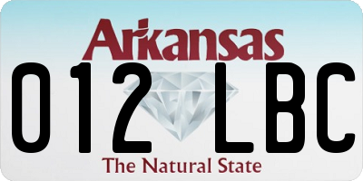 AR license plate 012LBC