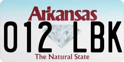 AR license plate 012LBK