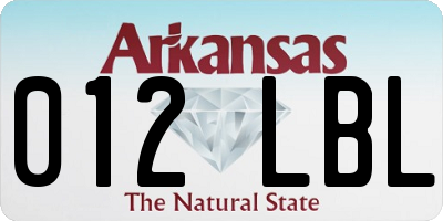 AR license plate 012LBL
