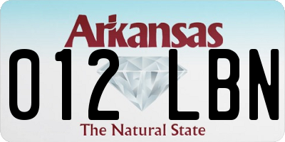 AR license plate 012LBN
