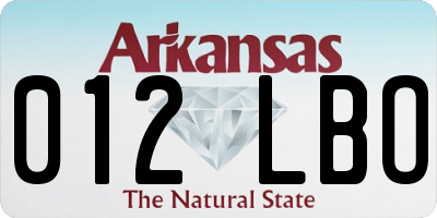AR license plate 012LBO