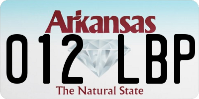 AR license plate 012LBP