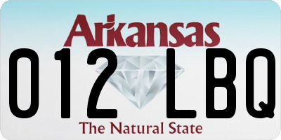 AR license plate 012LBQ