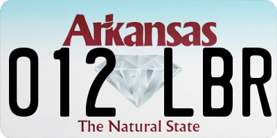 AR license plate 012LBR