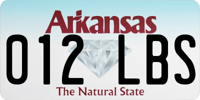 AR license plate 012LBS