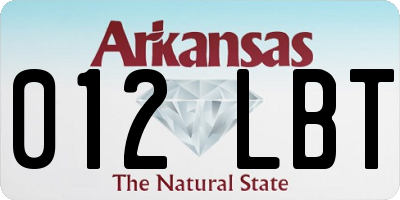 AR license plate 012LBT