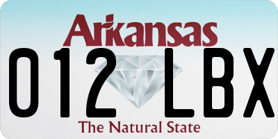 AR license plate 012LBX