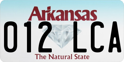 AR license plate 012LCA