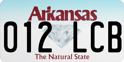AR license plate 012LCB