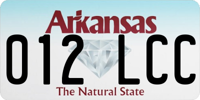AR license plate 012LCC
