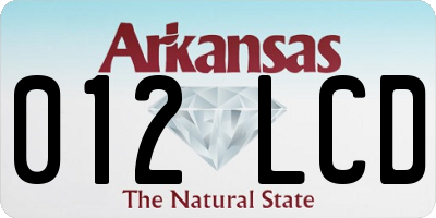 AR license plate 012LCD
