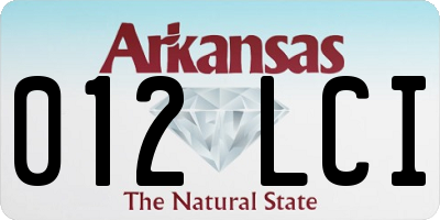 AR license plate 012LCI