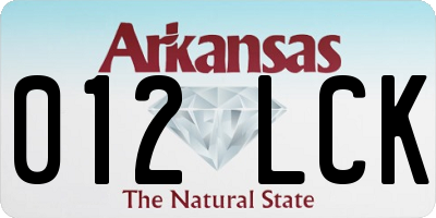 AR license plate 012LCK