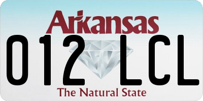 AR license plate 012LCL
