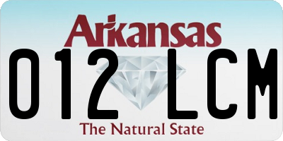 AR license plate 012LCM