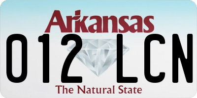 AR license plate 012LCN