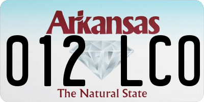 AR license plate 012LCO