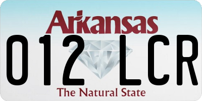 AR license plate 012LCR