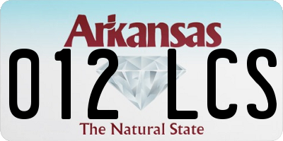 AR license plate 012LCS