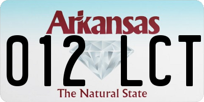 AR license plate 012LCT