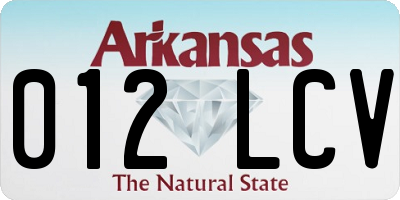 AR license plate 012LCV