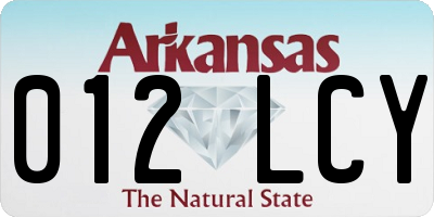 AR license plate 012LCY