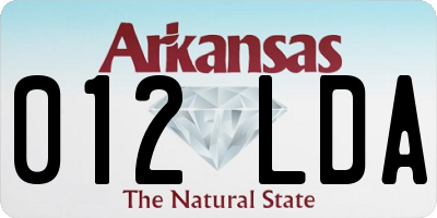 AR license plate 012LDA