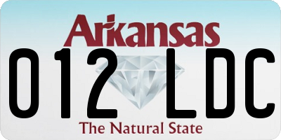 AR license plate 012LDC