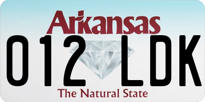 AR license plate 012LDK
