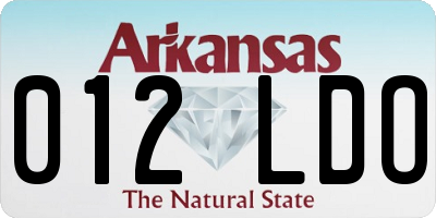 AR license plate 012LDO