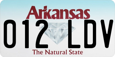 AR license plate 012LDV