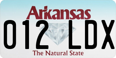 AR license plate 012LDX