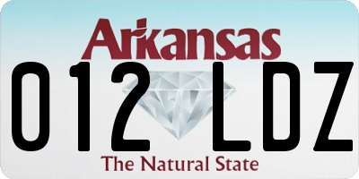 AR license plate 012LDZ