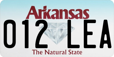 AR license plate 012LEA