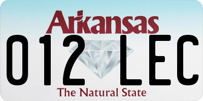 AR license plate 012LEC