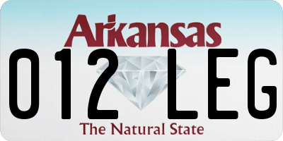 AR license plate 012LEG