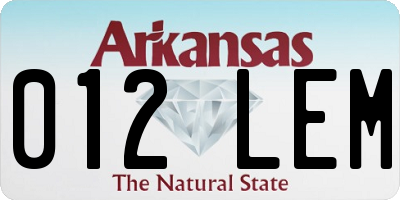 AR license plate 012LEM