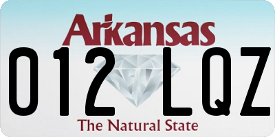 AR license plate 012LQZ