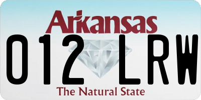 AR license plate 012LRW