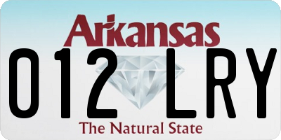 AR license plate 012LRY