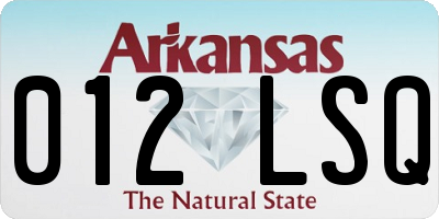 AR license plate 012LSQ