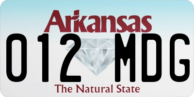 AR license plate 012MDG
